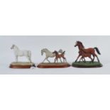 A collection of three Border Fine Arts horse groups, to include Welsh Mountain Pony and Mare &