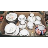 A box of miscellaneous items to include a mid 20th century Japanese eggshell porcelain 12-place