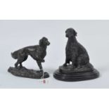 Two modern bronzed models of spaniels, the largest h.18cm