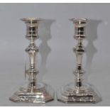 A pair of Elizabeth II loaded silver table candlesticks, Sheffield 1997, h.17.5cm