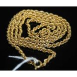 A Mappin & Webb 18ct gold rope twist necklace, 12.1g, length 78cm
