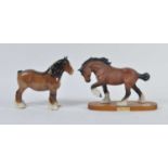 A Beswick model of a Shire mare, No.818, brown gloss finish, h.21.5cm; together with a Beswick model