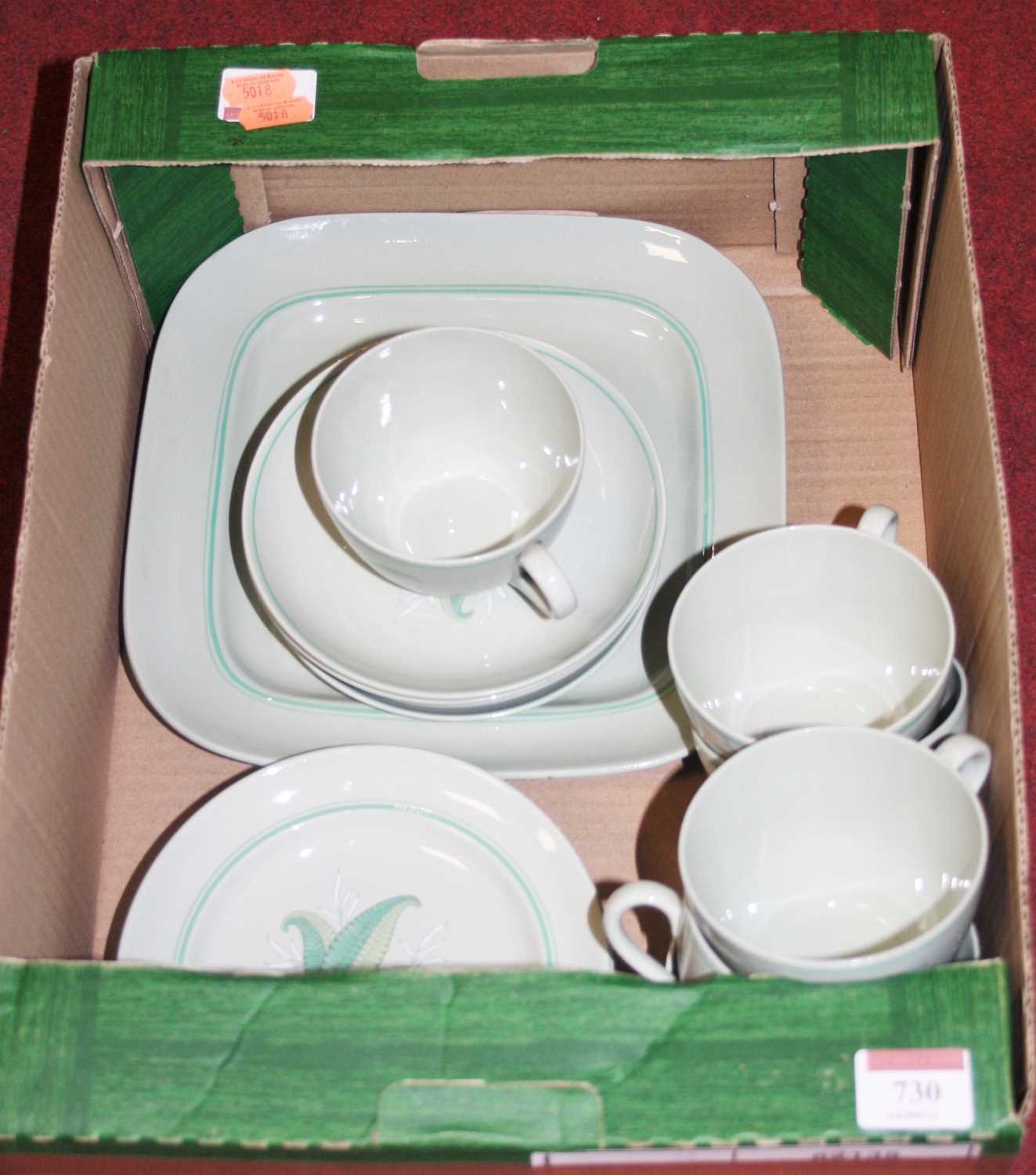 An early 20th century Spode Flemish Green six-place setting part tea service in the Montenegro