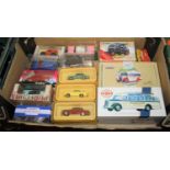 Two boxes of boxed modern issue diecast toy vehicles to include Solido Chysler Windsor, Corgi