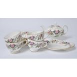 A box of porcelain, to include a Wedgwood Hathaway Rose pattern part tea service1 egg cup cracked, 1