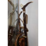 Ten various vintage walking sticks