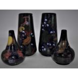 Two pairs of Royal Stanleyware vases, the largest h.22cm