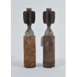 Two military WWII - MkII smoke mortar projectiles shell cases, h.24.5cm