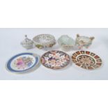 A collection of 19th century and later ceramics, to include a Royal Crown Derby 1128 pattern imari