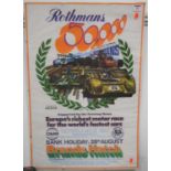 An advertising poster for the 1972 Rothmans 5000 motor racing event held at Brands Hatch 28th