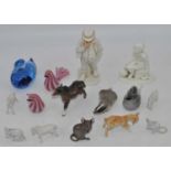 A box of glassware and ceramics, to include a Royal Worcester figure of a gentleman, h.18cm, a