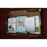 A box of mainly modern hard back books to include Alan Titchmarsh - Rosie, signed copy, Terry