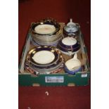 A box of miscellaneous items, to include a Rococo style gilt metal wall light, and a Chinese