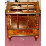 A Victorian-style walnut and figured walnut twin division music Canterbury, by Brights of Nettlebed,