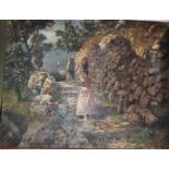 Late 19th century continental school - The Water Carrier, oil on canvas, indistinctly signed lower
