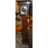A mahogany grand-daughter clock, having a silvered and brass dial, h.153cm