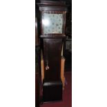 An early 19th century provincial longcase clock, the painted square dial signed John Darke