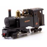 Accucraft Gas Fired Gauge 1, 0-4-4 tank locomotive, finished in black and named Mrs Proudie,