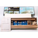 Ban Art No.002 1/16th scale balsa wood kit for a Lancia Baleniera Whaling Boat, housed in the