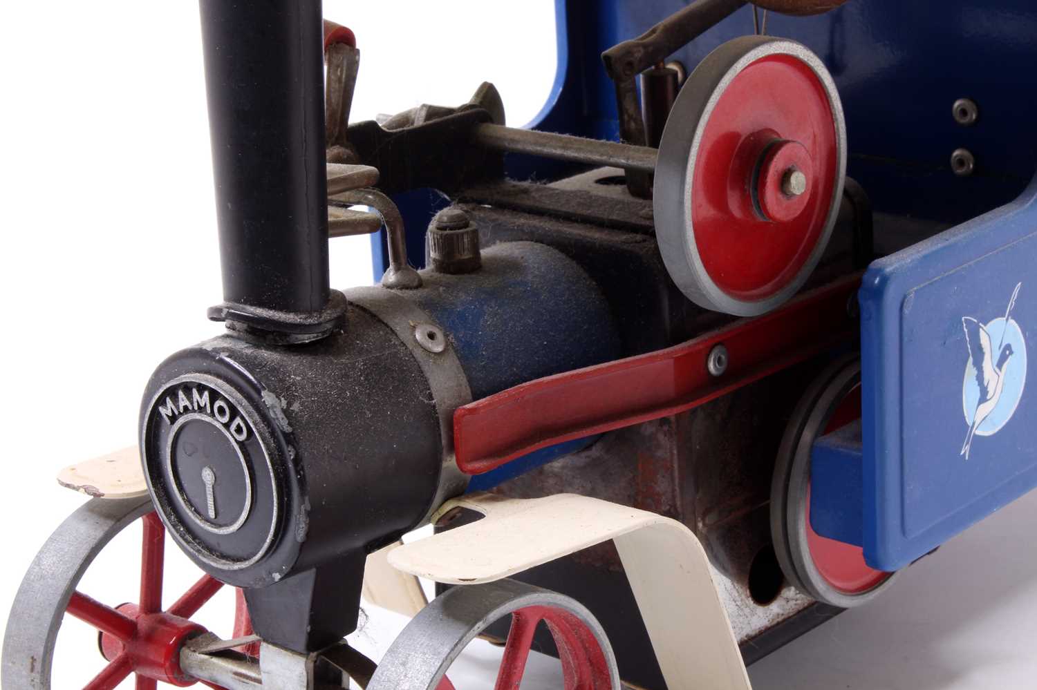 A Mamod SW1 live steam wagon comprising of blue, white and red body, loose example, in used - Image 3 of 4