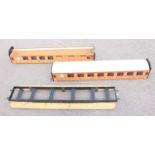 A pair of part-compete Abbot Model Engineering of Telford 5" gauge LNER teak passenger coaches/