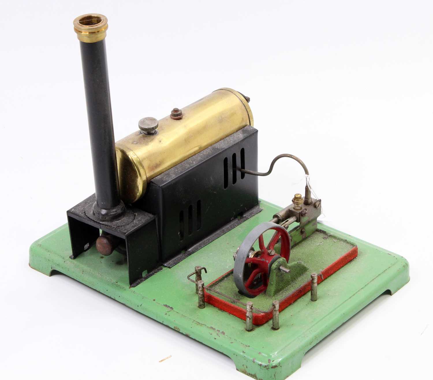 A scratch built model of various Mamod and similar components stationary steam plant comprising of