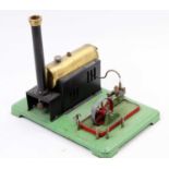 A scratch built model of various Mamod and similar components stationary steam plant comprising of