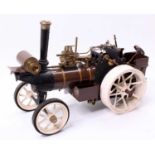 A Markie Models spirit fired scenic showman's engine, approximately 1/10th scale, set up for