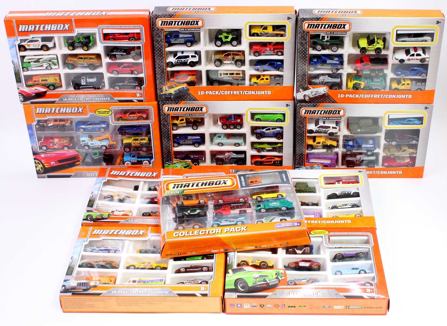 10 boxed Matchbox 60th Anniversary 10-piece car gift sets, mixed ...