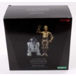 ART FX Plus Kotobukiya Star Wars 1/10th scale pre painted model kit for R2-D2 and C3-PO, housed in