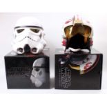 Star Wars The Black Series Boxed Helmet Group, to include Voice Changing Stormtrooper Helmet, and