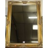 Contemporary floral gilt framed rectangular wall mirror, 90 x 64cm