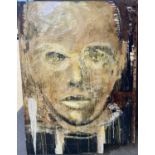 Julien Deligne (b.1959) - Untitled, mixed media on wood panel, 190 x 140cm
