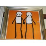 After Julian Opie - Standing figures, colour print, 67.5 x 68.5cmFrame is in excellent condition