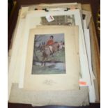 A quantity of sundry unframed principally 19th century and later engravings, etchings, prints