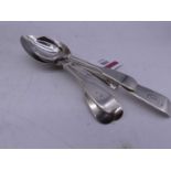 A collection of various 19th century and later silver spoons, mainly fiddle pattern, 4.8 oz gross
