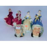 A collection of four Royal Doulton figurines, to include Top o' the Hill HN1834, Adrienne HN2304,