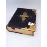 A Victorian black leather bound and gilt metal mounted Holy BibleThe book could be described as good
