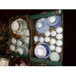 Two boxes of mixed effects, to include a Royal Doulton Burgundy pattern porcelain part tea and