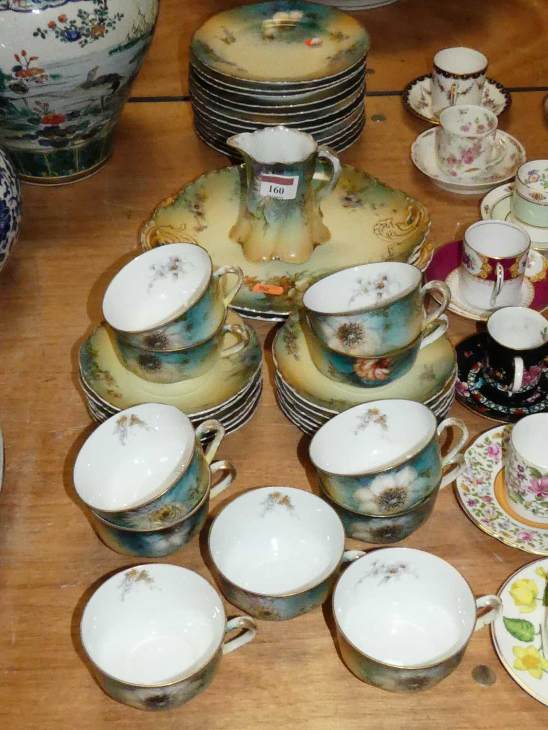 An early 20th century Bavarian part tea service, in the Versailles pattern