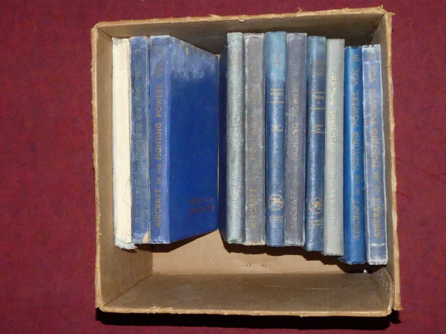 A box of miscellaneous books, being aircraft related, to include Aircraft of the Fighting Powers,