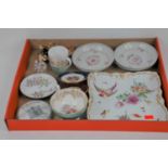 A collection of 18th century and later ceramics, to include a set of four New Hall porcelain dishes