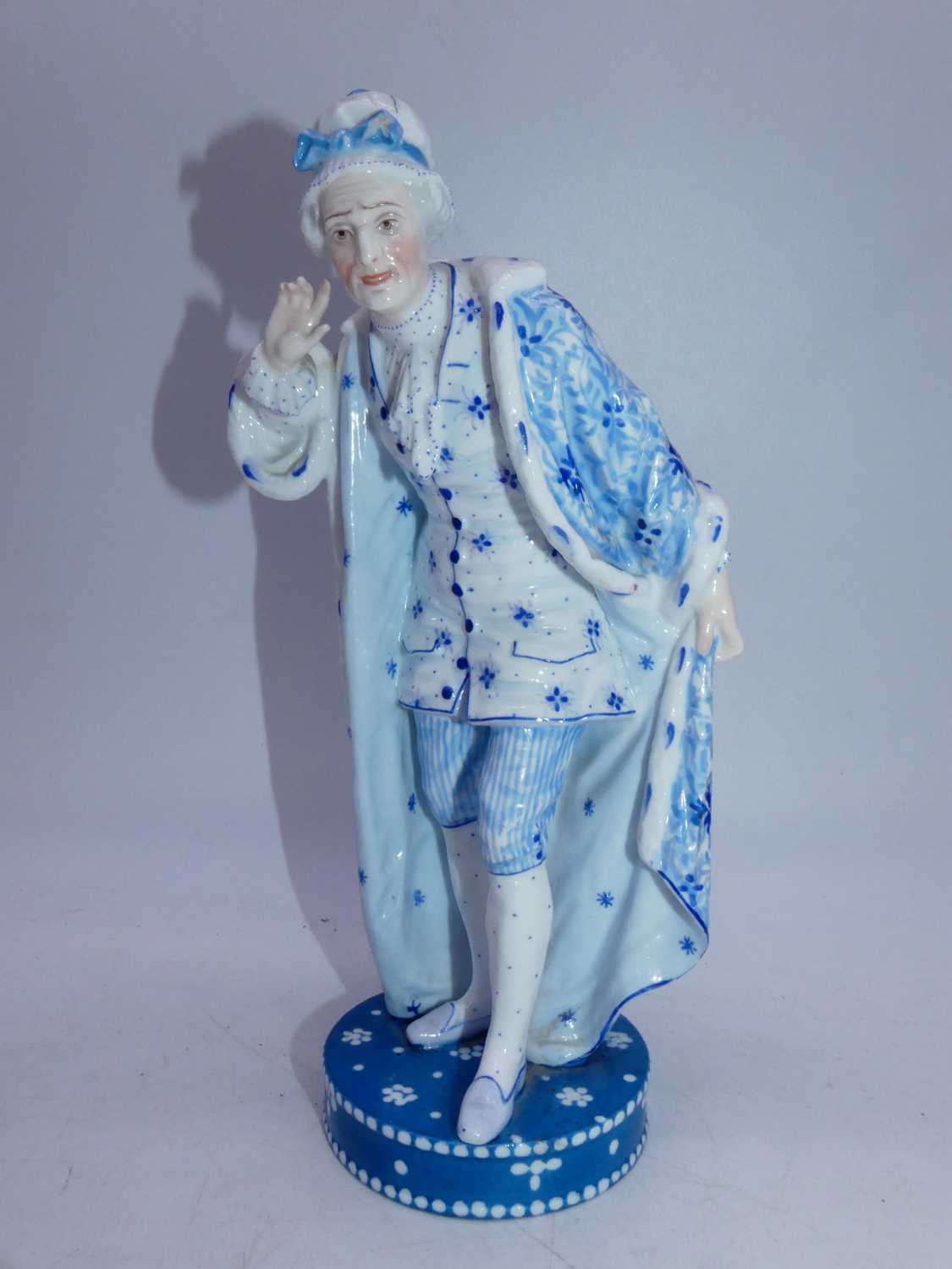 A pair of late 19th century French Vion & Baury porcelain figures, the lady in standing pose holding - Image 3 of 4