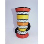 A Lorna Bailey pottery vase, of banded tapering form in the Mexicana pattern, limited edition No.