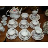 A Royal Albert Bone China six-place setting tea service, in the Lavender Rose patternExtremely