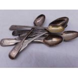 A collection of 19th century and later silver teaspoons, 4.2oz gross