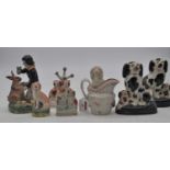 A collection of 19th century and later ceramics, to include a New Hall style sauceboat, and