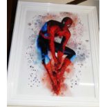 Spiderman, embellished print, 78 x 58cm