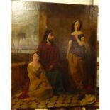19th century school - Biblical scene, oil on canvas, 75 x 63cm