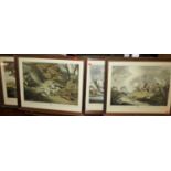 After Samuel Howitt - set of four reproduction sporting prints, each 33 x 45cm; together with two
